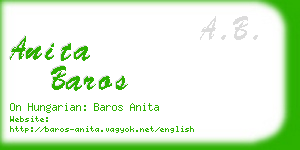 anita baros business card